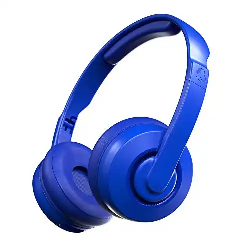 Skullcandy Cassette On-Ear Wireless Headphones, 22 Hr Battery, Microphone, Works with iPhone Android and Bluetooth Devices - Blue